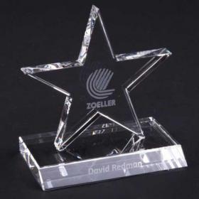 E145 11cm Optical Crystal 5 Pointed Star Award