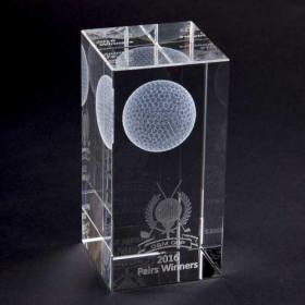 E145 Crystal Cube Golf Award