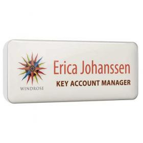 E076 Dome Finished Printed Plastic Name Badges